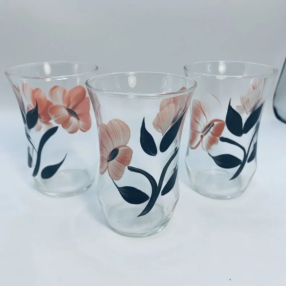 Vintage MCM Bartlet Collins  Small Fluted Tumblers Juice Glasses Set of 3